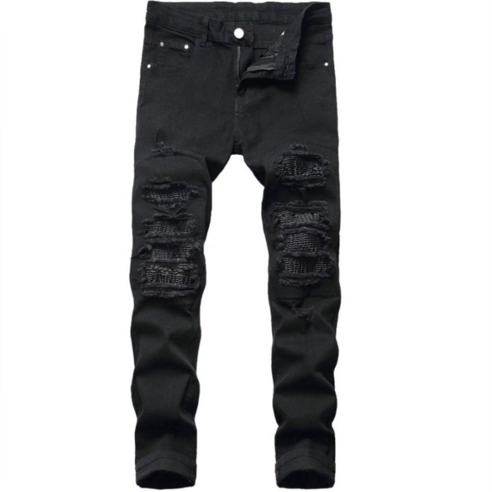 Black ripped jeans